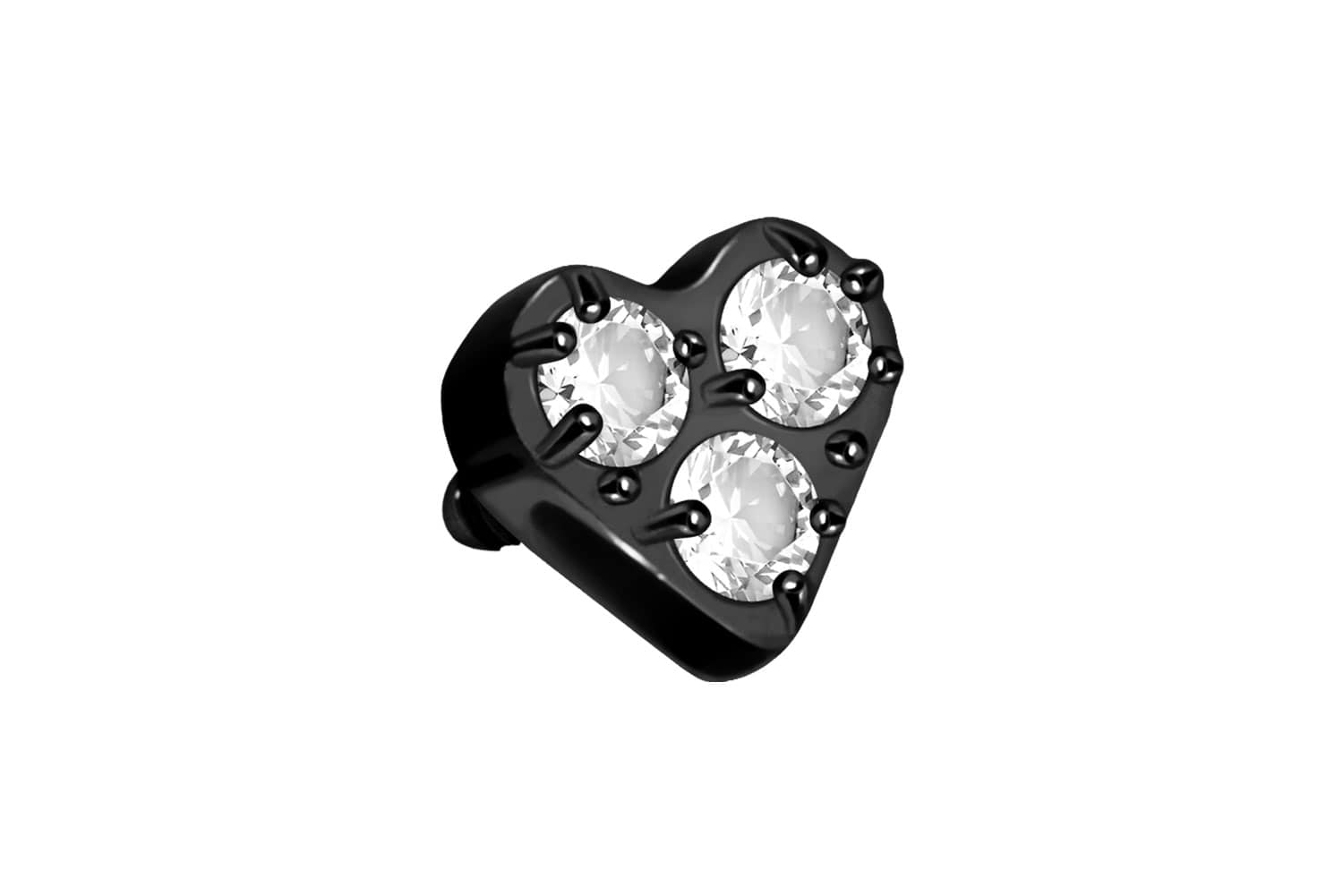 Titan Schraubaufsatz mit Außengewinde KRISTALLHERZ ++SALE++ von Piercingline